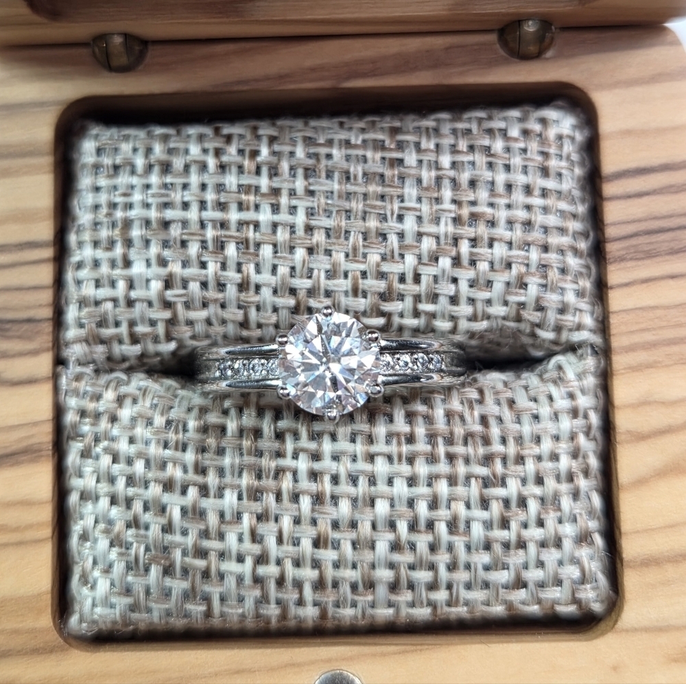 Elegant Sterling Silver Moissanite Ring